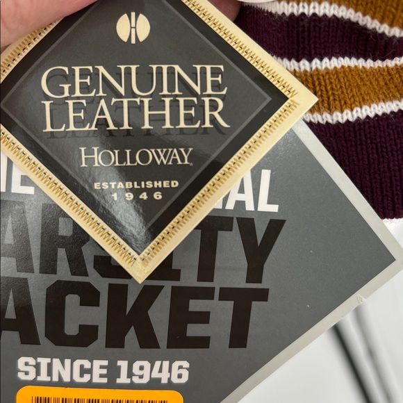 Holloway NWT leather letterman’s Jacket men’s large - Picture 4 of 11